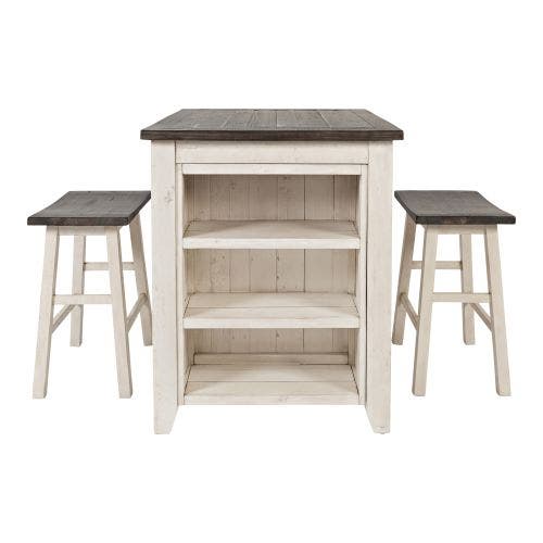 MADISON COUNTY 3 PC COUNTER HEIGHT SET - IVORY