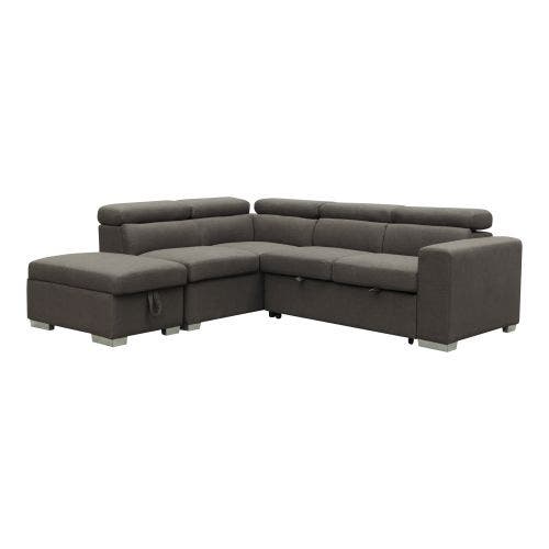 LAYLA POP-UP BED SECTIONAL W/STORAGE - COCOA