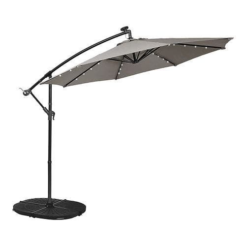 PATIO SLATE 10&quot; OFFSET WITH LED UMBRELLA W/ STAND