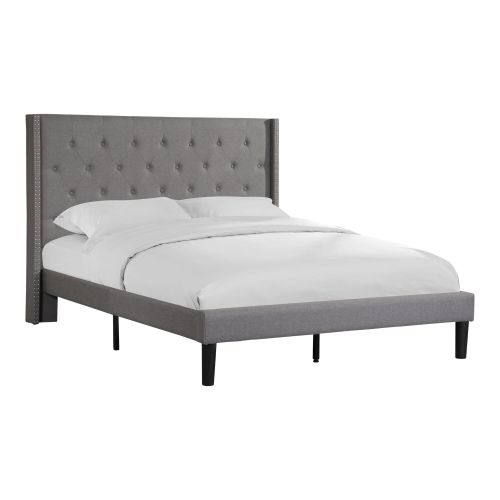 LILA KING UPHOLSTERED BED - GREY