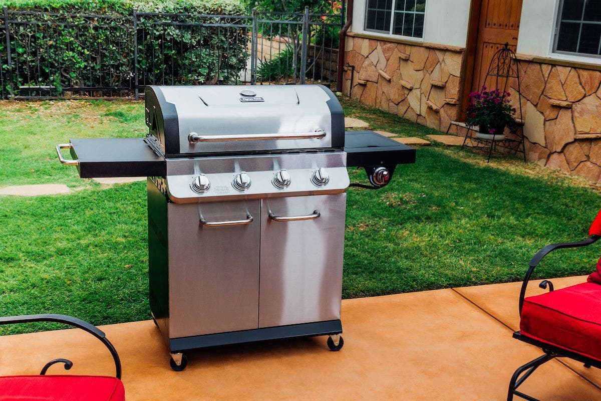 bbq outside backyard