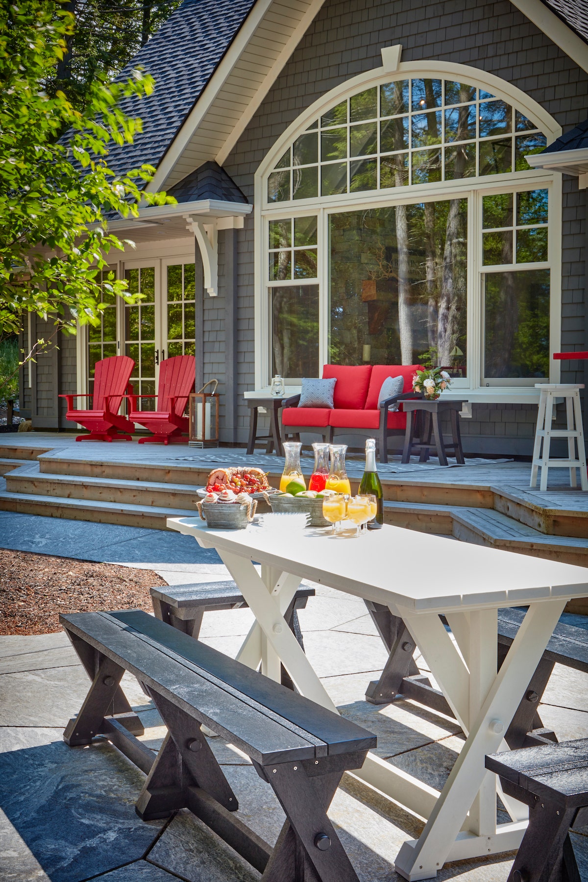 backyard bench and table