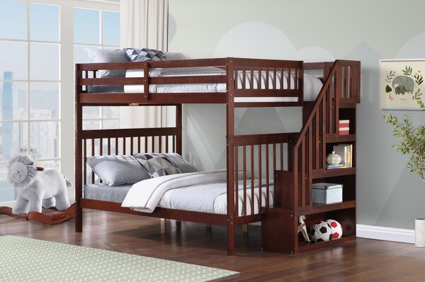 NORA ESPRESSO DOUBLE OVER DOUBLE BUNK BED | Tepperman's